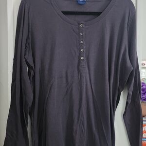 Architect Charcoal Long Sleeve Henley Shirt